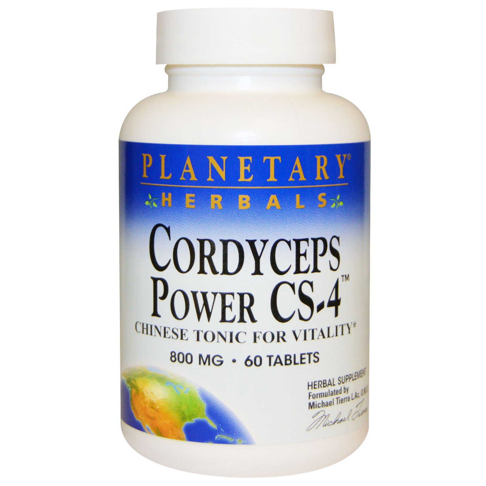 Planetary Herbals, Cordyceps Power CS-4, Tônico Chinês para Vitalidade, 800 mg, 60 Comprimidos