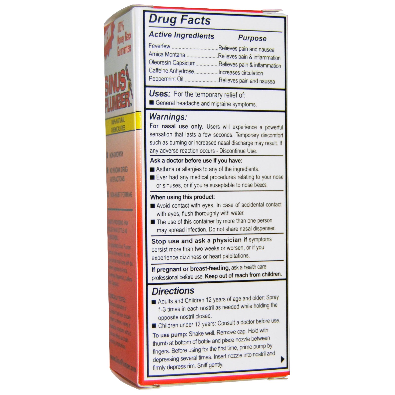 Greensations, Alívio Para o Sinus, Spray Nasal Para Dor de Cabeça, 0,68 fl oz (20 ml) - Imagem 2