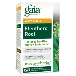 Gaia Herbs, Bem-estar diário, Raiz de Ginseng Siberiano, 60 Phyto-Caps Vegetarianas Líquidas