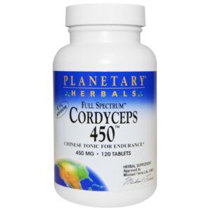 Planetary Herbals, Cogumelo Cordyceps, Full Spectrum, 450 mg, 120 tabletes