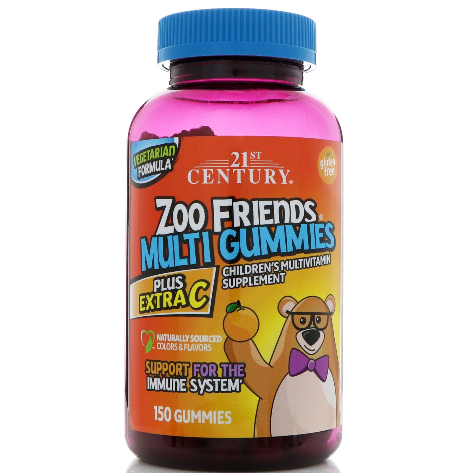 21st Century, Balas de Gelatina Diversas Zoo Friends, com Vitamina C Extra, 150 Balas de Gelatina