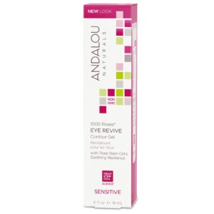 Andalou Naturals, 1000 Roses, Olhos Vivos Gel de Contorno, Sensível, 0,6 fl oz (18 ml)
