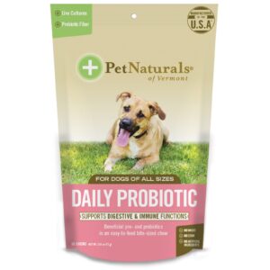 Pet Naturals of Vermont, Probiótico Diário, Para Cães de Todos os Tamanhos, 60 Petiscos, 2,54 oz (72 g)
