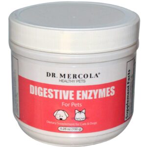 Dr. Mercola, Enzimas digestivas, para animais de estimação, 5.26 oz (150 g)