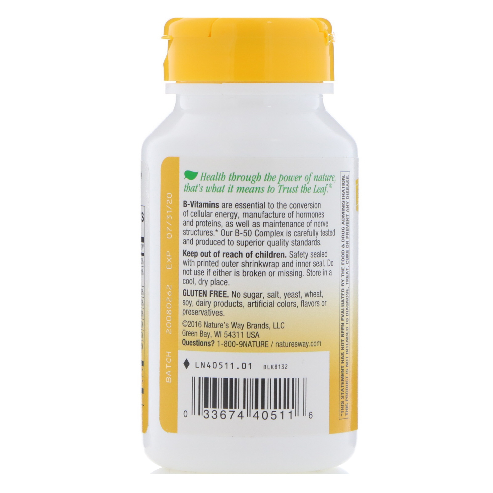 Nature's Way, Complexo B-50, 100 Cápsulas - Imagem 3