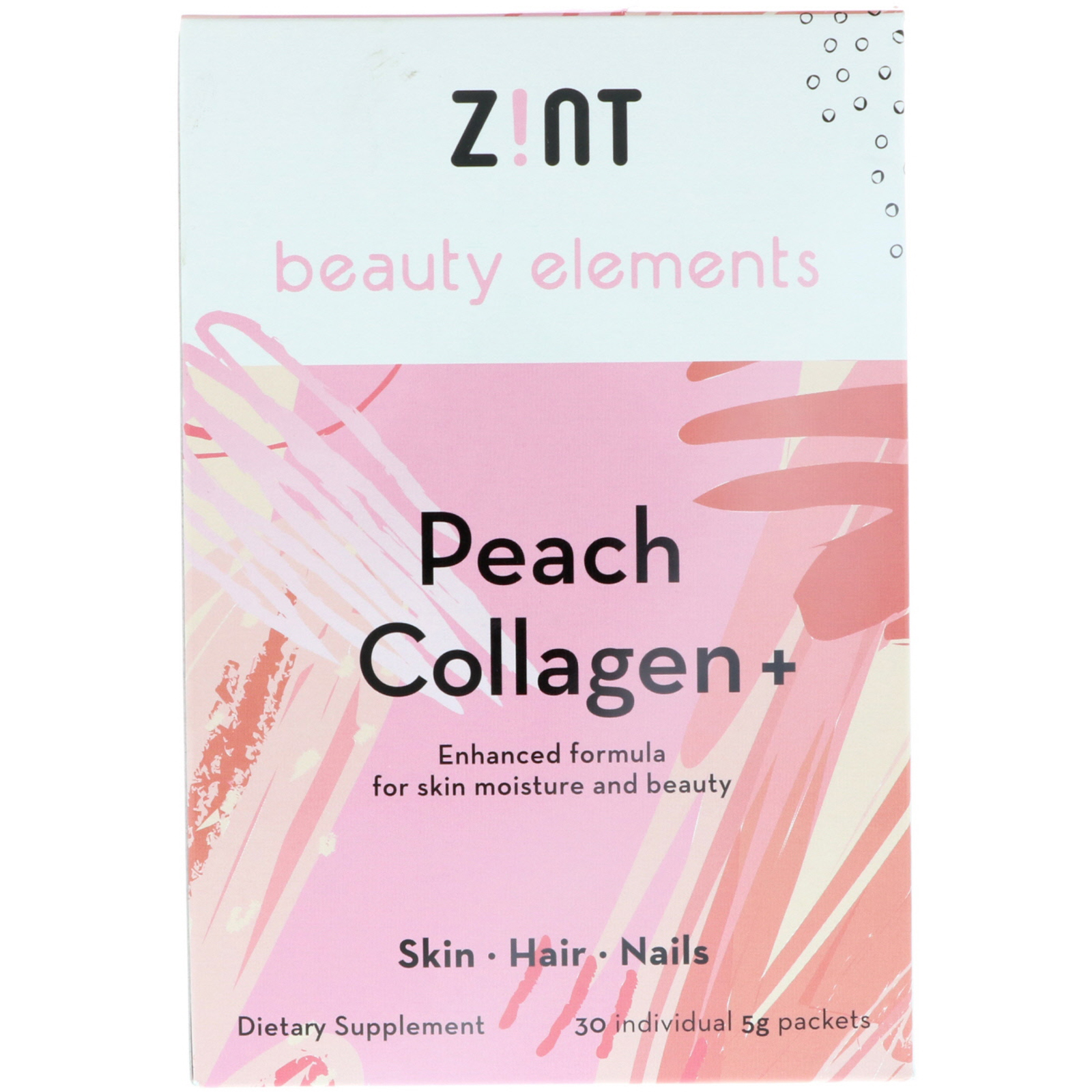 Z!NT, Peach Collagen +, 30 Individual Packets, 5 g Each