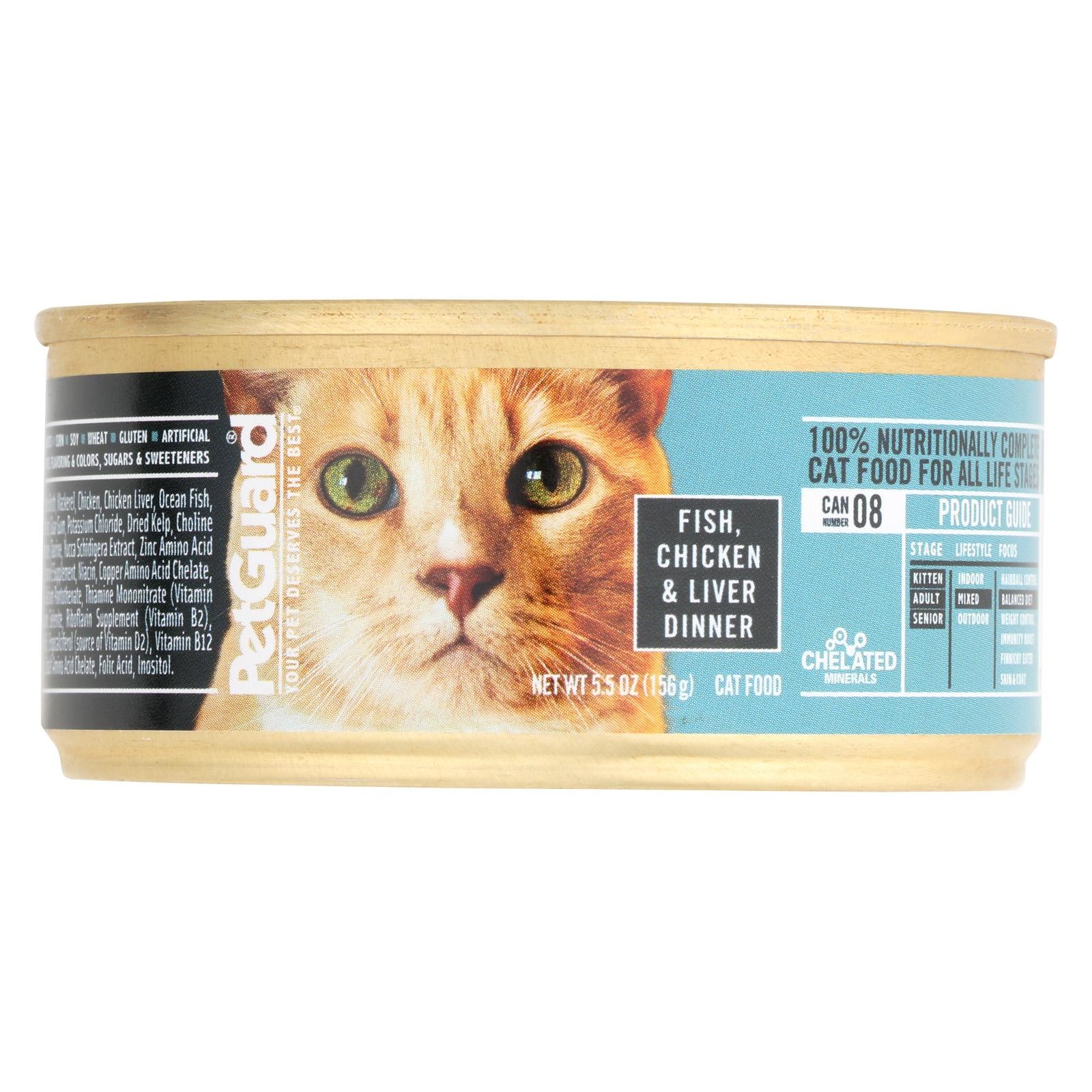 Petguard Cats Food - Fish, Chicken And Liver - Case Of 24 - 5.5 Oz.
