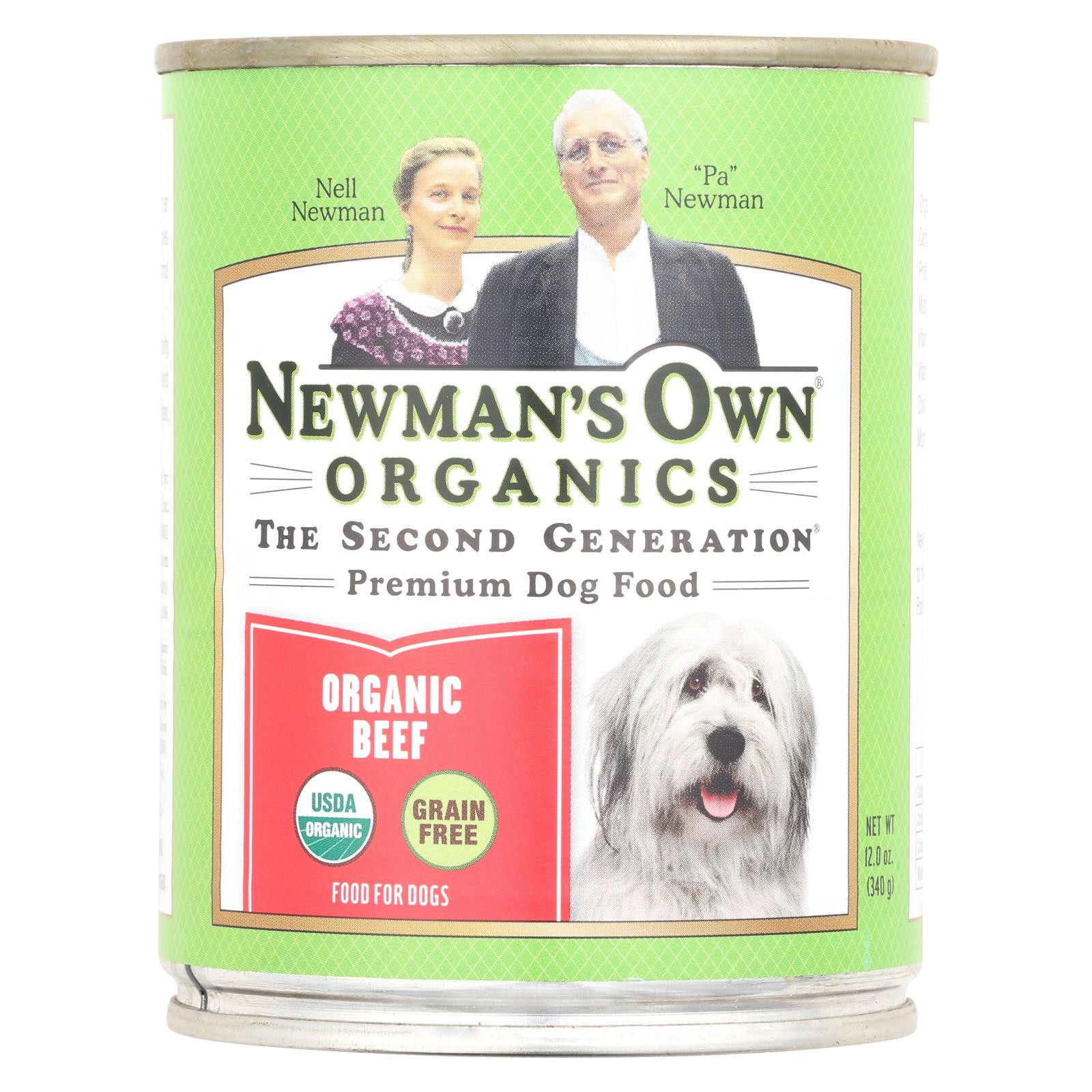 Newman's Own Organics Grain - Free For Dogs - Beef - Case Of 12 - 12 Oz.