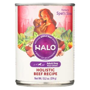 Halo Purely For Pets Halo Adult Dog Chicken Spots Stew - Wholesome Beef Recipe - Case Of 12 - 13.2 Oz.