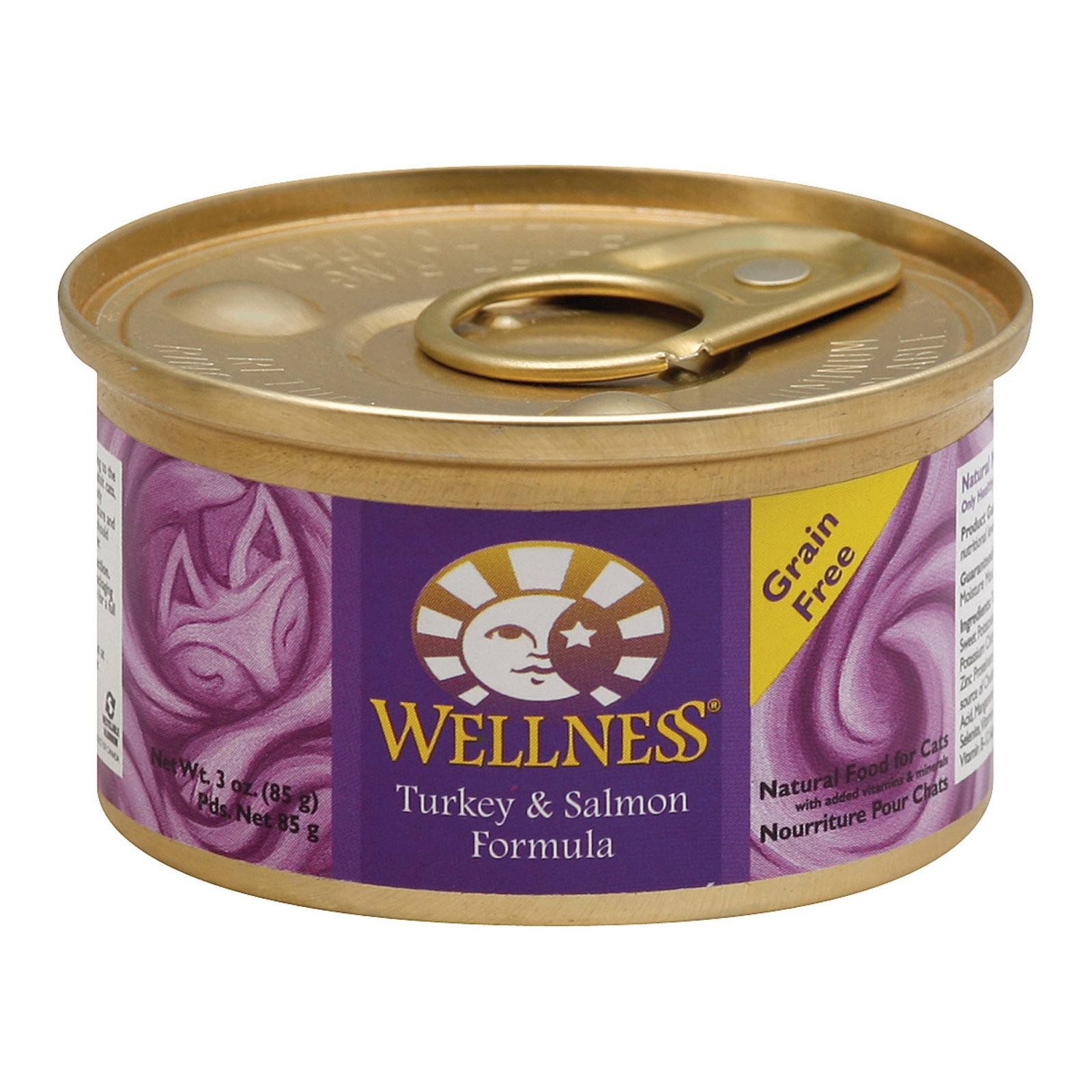 Wellness Pet Products Cat Food - Turkey And Salmon Recipe - Case Of 24 - 3 Oz.