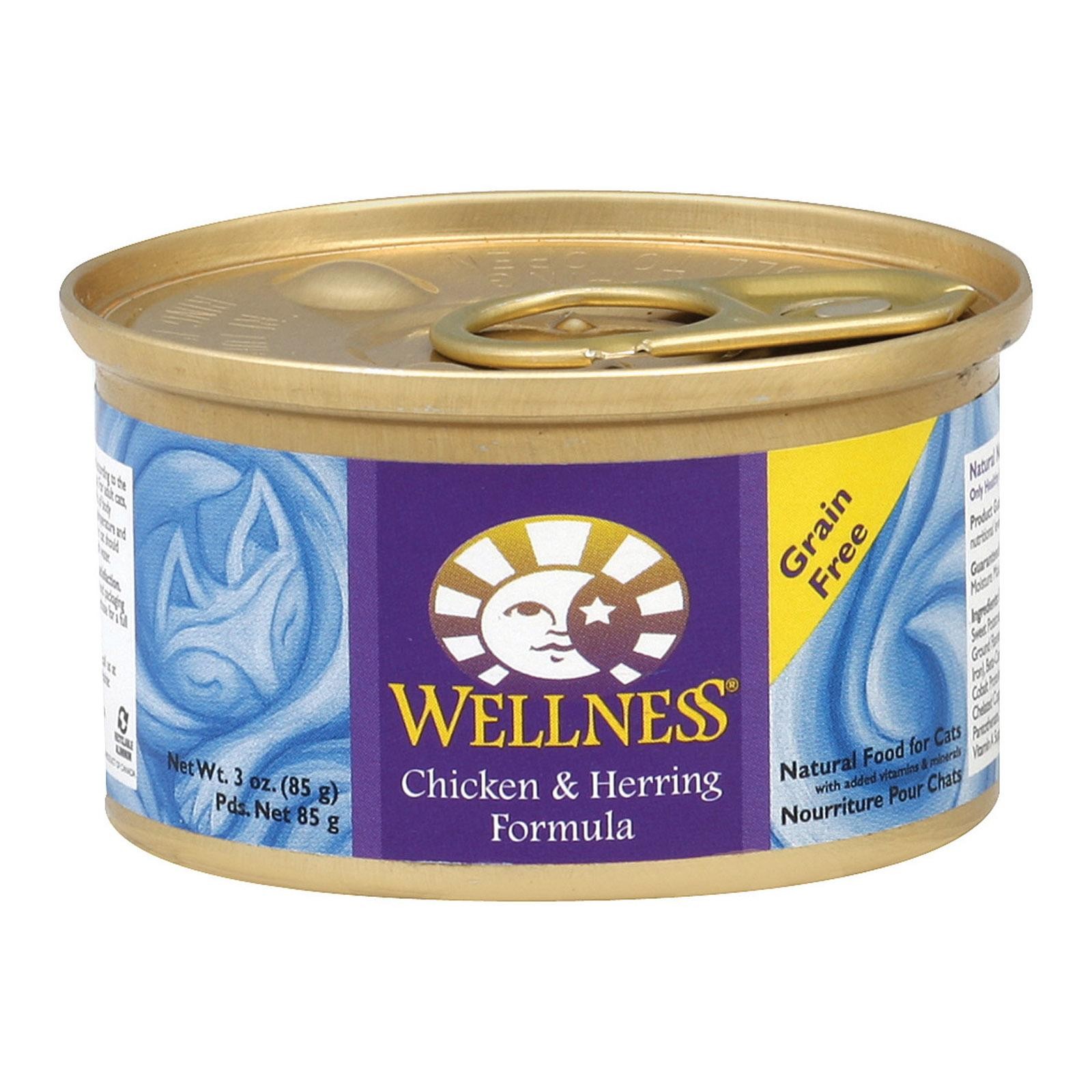 Wellness Pet Products Cat Food - Chicken And Herring - Case Of 24 - 3 Oz.