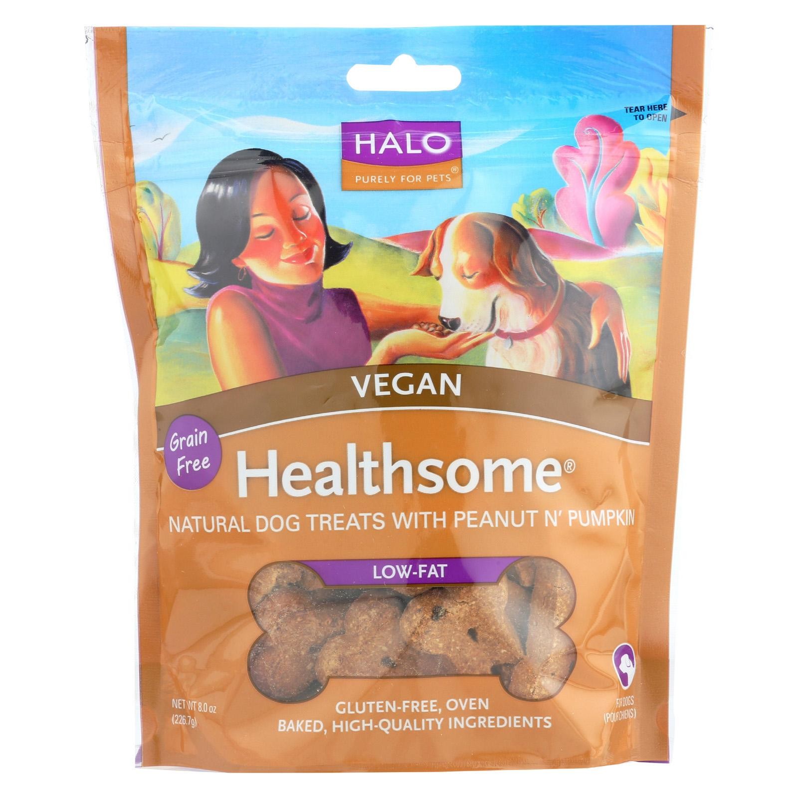 Halo Purely For Pets - Dog - Vegan With Peanut N' Pumpkin Biscuits - Case Of 6 - 8 Oz