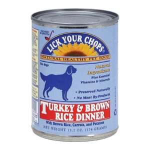 Lick Your Chops Dog Food - Turkey And Brown Rice Dinner - Case Of 12 - 13.2 Oz.