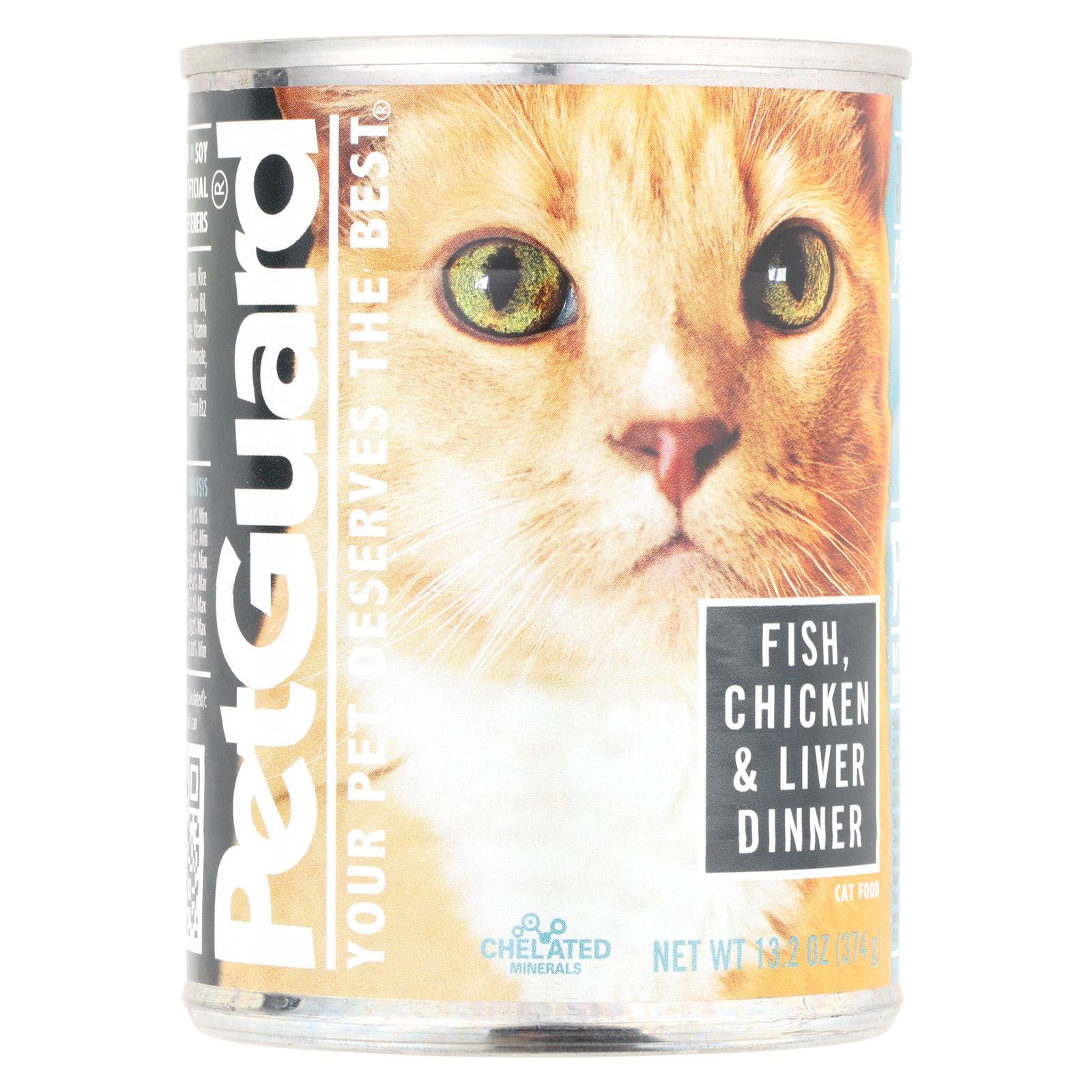 Petguard Cats Food - Fish, Chicken And Liver - Case Of 12 - 13.2 Oz.
