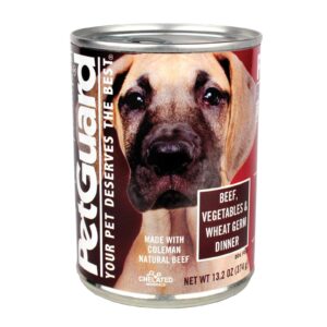 Petguard Dog Food - Beef, Vegetables And Wheat Germ Dinner - Case Of 12 - 13.2 Oz.