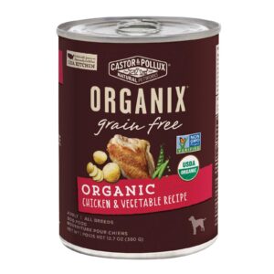 Castor And Pollux Organic Grain Free Dog Food - Chicken And Vegetables - Case Of 12 - 12.7 Oz.