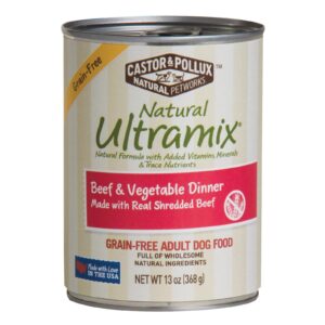 Castor And Pollux Ultra Mix Dog Food - Beef And Vegetables - Case Of 12 - 13 Oz.