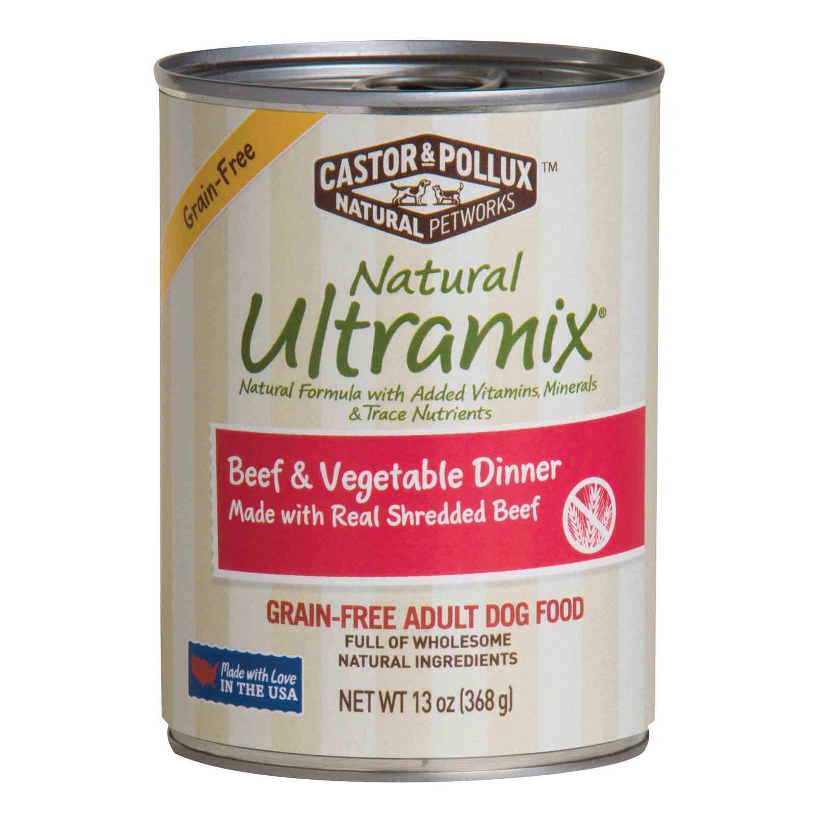 Castor And Pollux Ultra Mix Dog Food - Beef And Vegetables - Case Of 12 - 13 Oz.