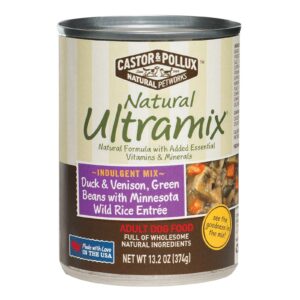 Castor And Pollux Ultra Mix Dog Food - Duck And Venison - Case Of 12 - 13.2 Oz.