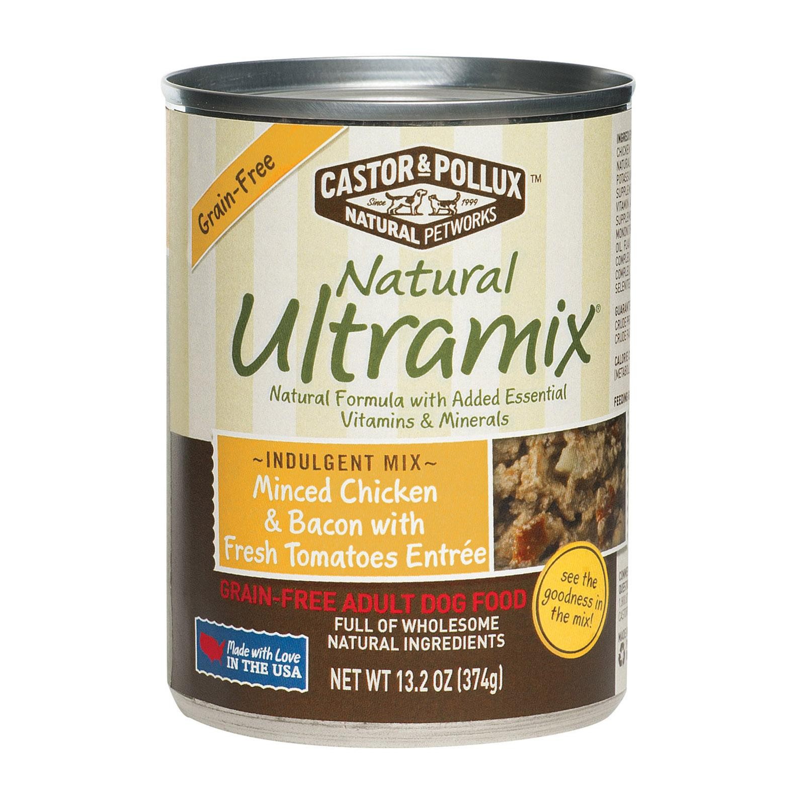 Castor And Pollux Ultra Mix Dog Food - Chicken And Bacon - Case Of 12 - 13.2 Oz.