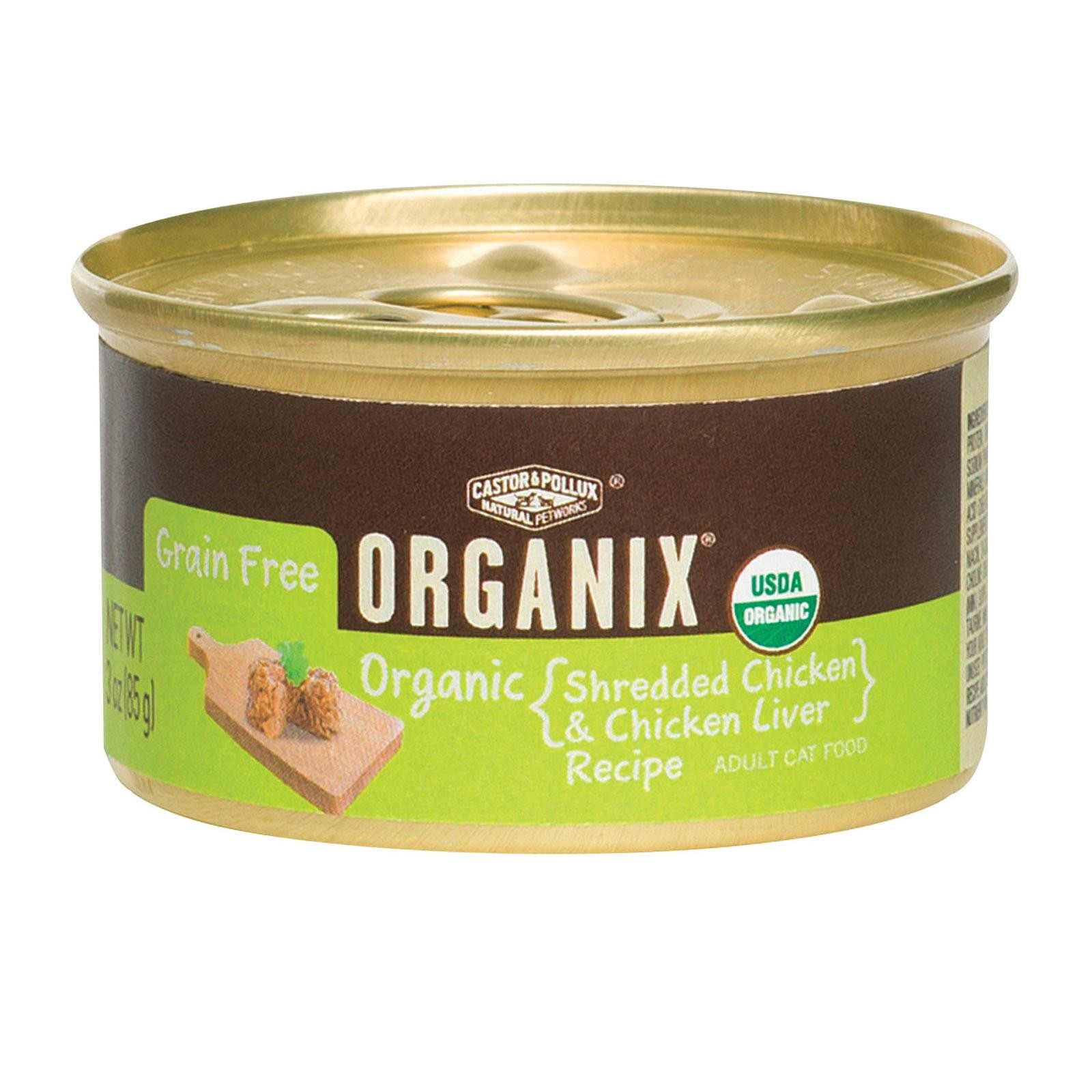 Castor And Pollux Organic Cat Food - Shredded Chicken And Liver - Case Of 24 - 3 Oz.