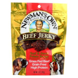 Newman's Own Organics Beef Jerky Treats For Dogs - Beef And Sweet Potato - Case Of 12 - 5 Oz.