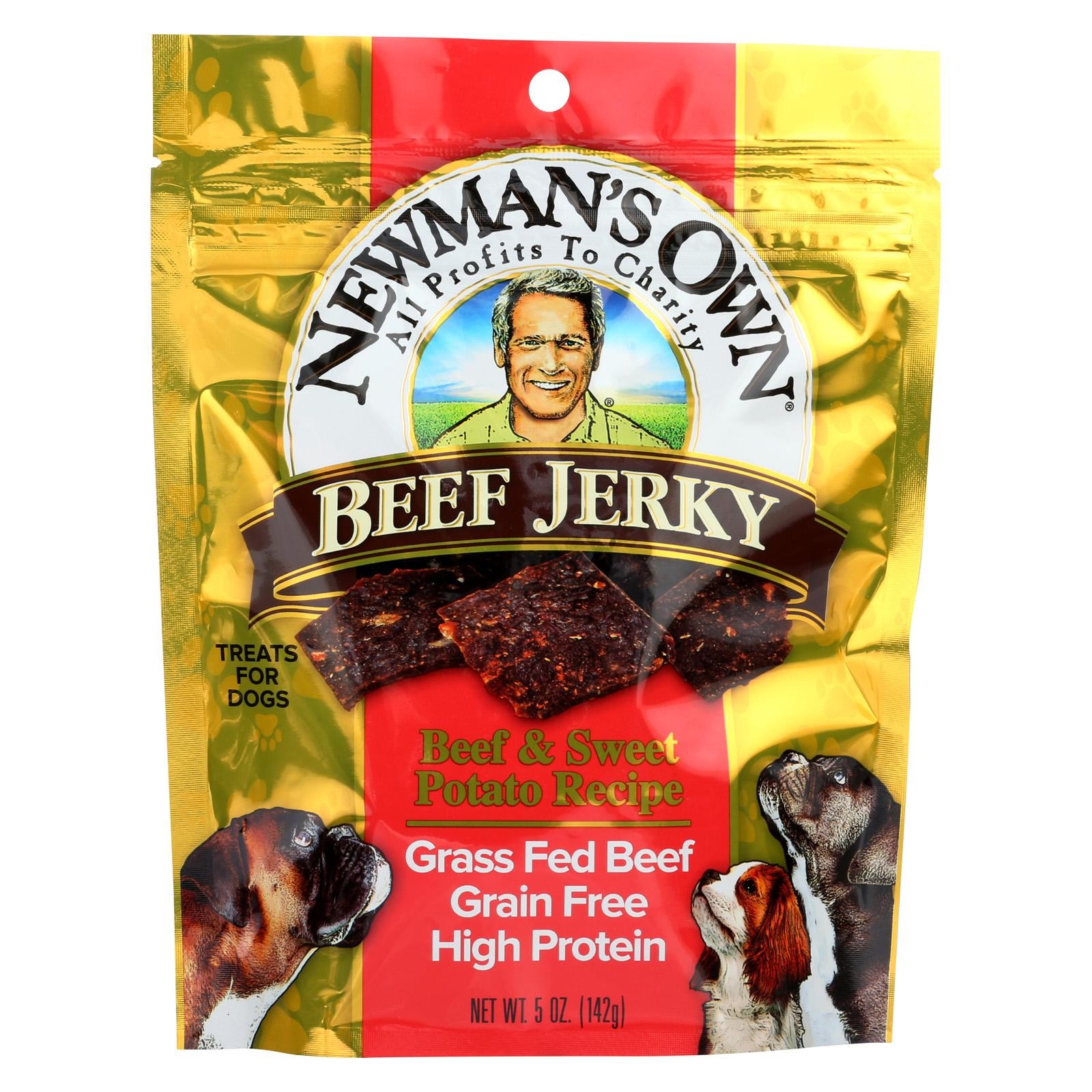Newman's Own Organics Beef Jerky Treats For Dogs - Beef And Sweet Potato - Case Of 12 - 5 Oz.