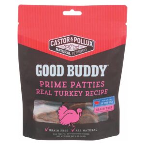 Castor And Pollux Good Buddy Prime Patties Dog Treats - Real Turkey - Case Of 6 - 4 Oz.