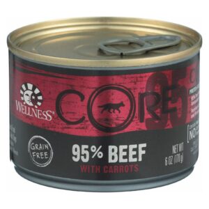 Wellness Pet Products Dog Food - Core Beef With Carrots Recipe - Case Of 24 - 6 Oz.