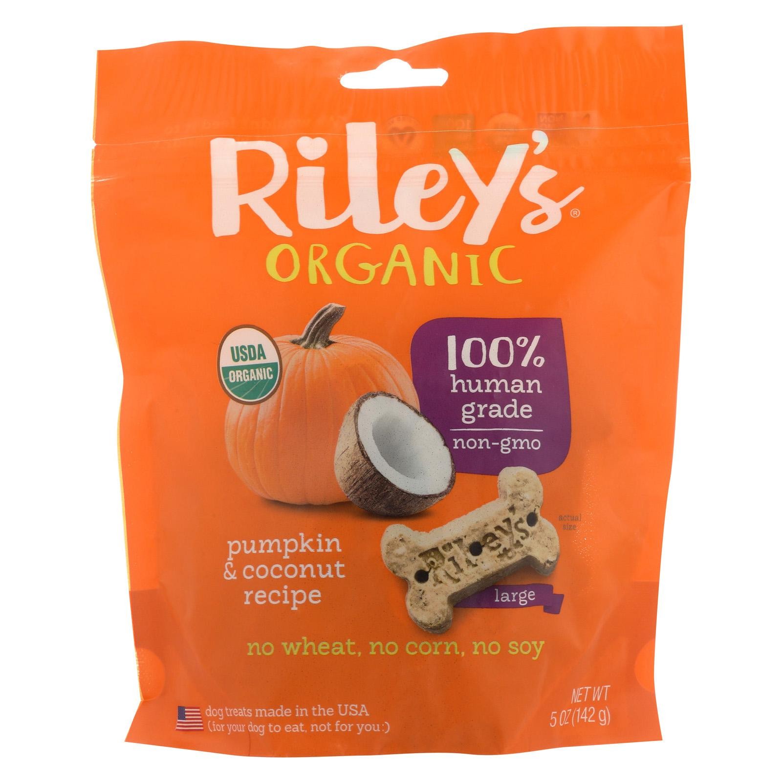 Riley's Organics Riley's Organics Treat - Pumpkin And Coconut - Case Of 5 - 5 Oz.