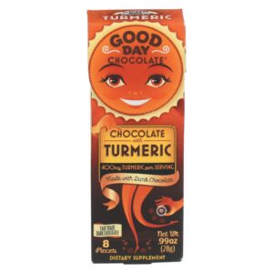 Good Day Chocolate Chocolate Pieces - With Turmeric - Case Of 12 - .99 Oz