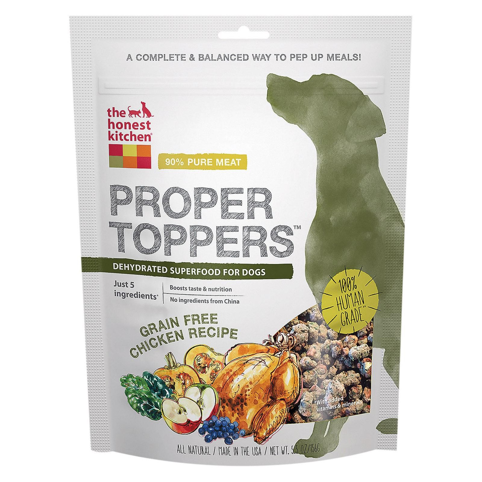 The Honest Kitchen Dog Food - Proper Toppers - Chicken - Case Of 6 - 5.5 Oz