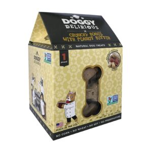 Doggy Delirious Dog Treats - Peanut Butter Bones - Case Of 6 - 16 Oz