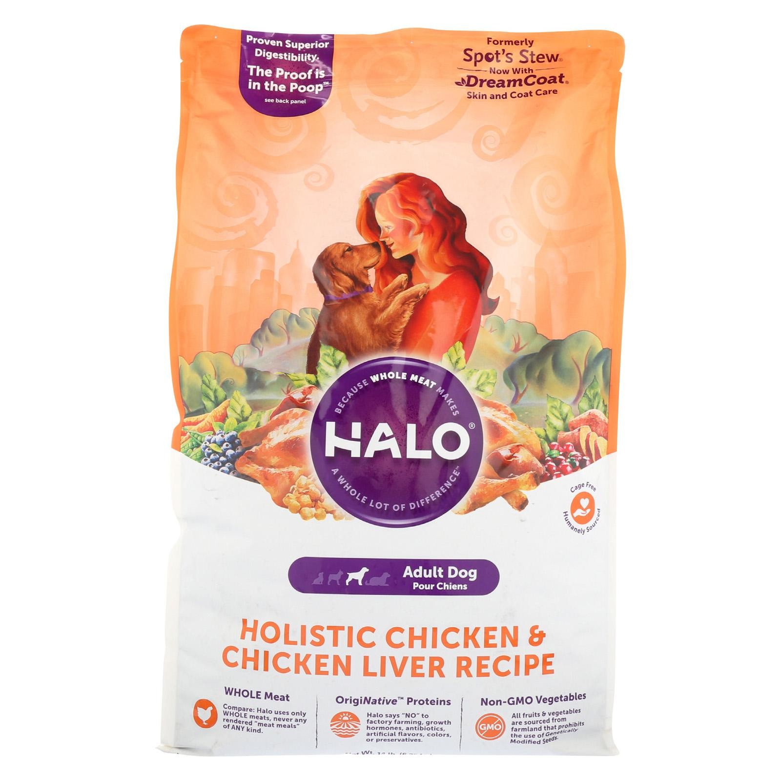Halo Purely For Pets Holistic - Dog - Chicken And Chicken Liver Recipe - 14 Lb.