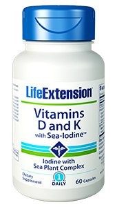 Life Extension Vitamins D and K with Sea-Iodine&trade; | 60 capsules