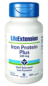 Life Extension Iron Protein Plus | 300 mg, 100 capsules