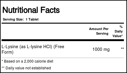 Solgar L-Lisina 1000 mg 100 Tabletes - Imagem 3