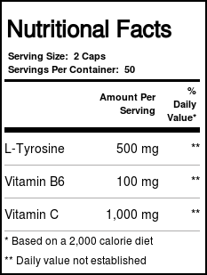 L-Tirosina mais Twinlab 100 Cápsulas - Imagem 3