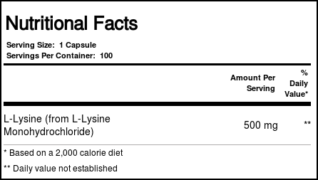 L-Lisina 500 mg Now Foods 100 Cápsulas - Imagem 4