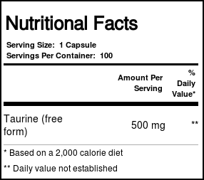 Taurina 500 mg Now Foods 100 Cápsulas - Imagem 4