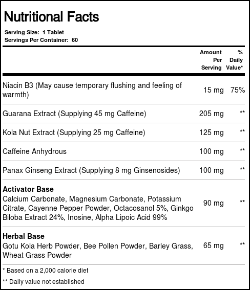 National Health Products Up Your Gas Energia Blaster 60 Tabletes - Imagem 2