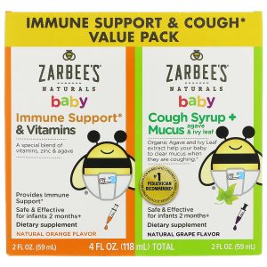 Comprar zarbee's, naturals, baby immune support & cough syrup + mucus value pack, 2 fl oz (59 ml) each preço no brasil saúde infantil suplemento importado loja 13 online promoção - 25 de março de 2023