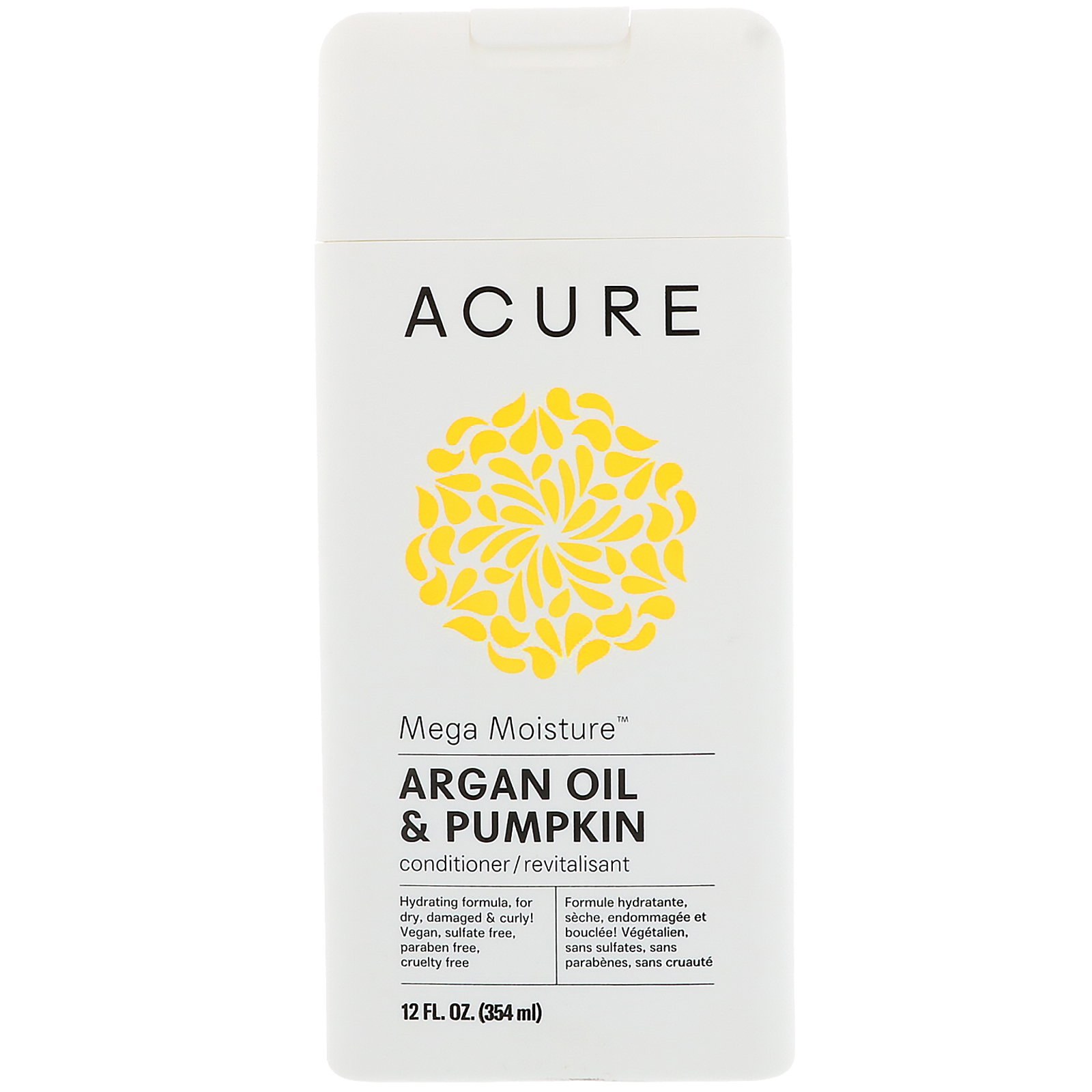 Acure Organics, Condicionador Mega Umidade, Óleo de Argan e Abóbora, 12 fl oz (354 ml)