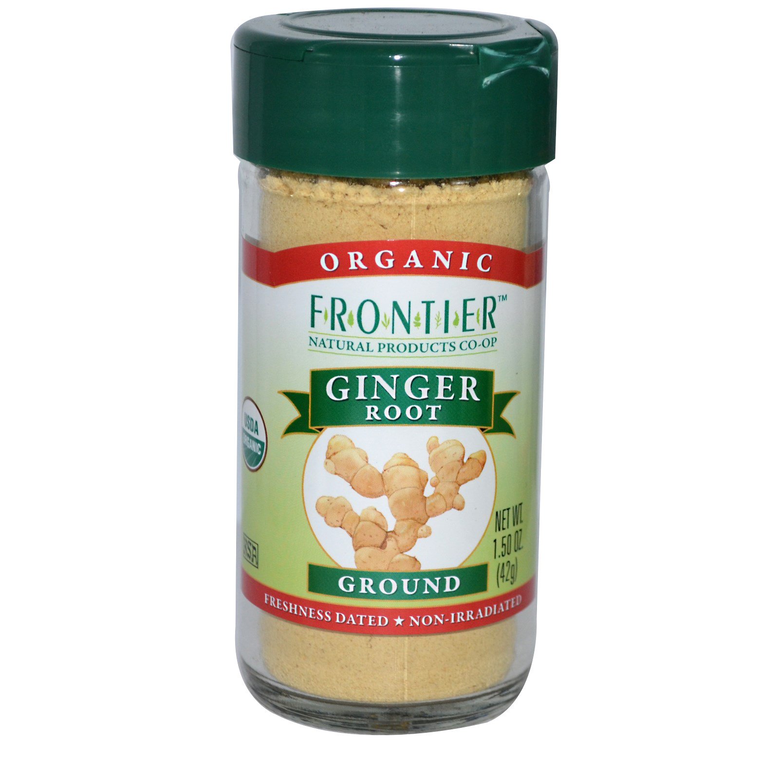 Frontier Natural Products, Raiz de Gengibre Orgânico, Moída, 1,50 onças (42 g) - Imagem 2