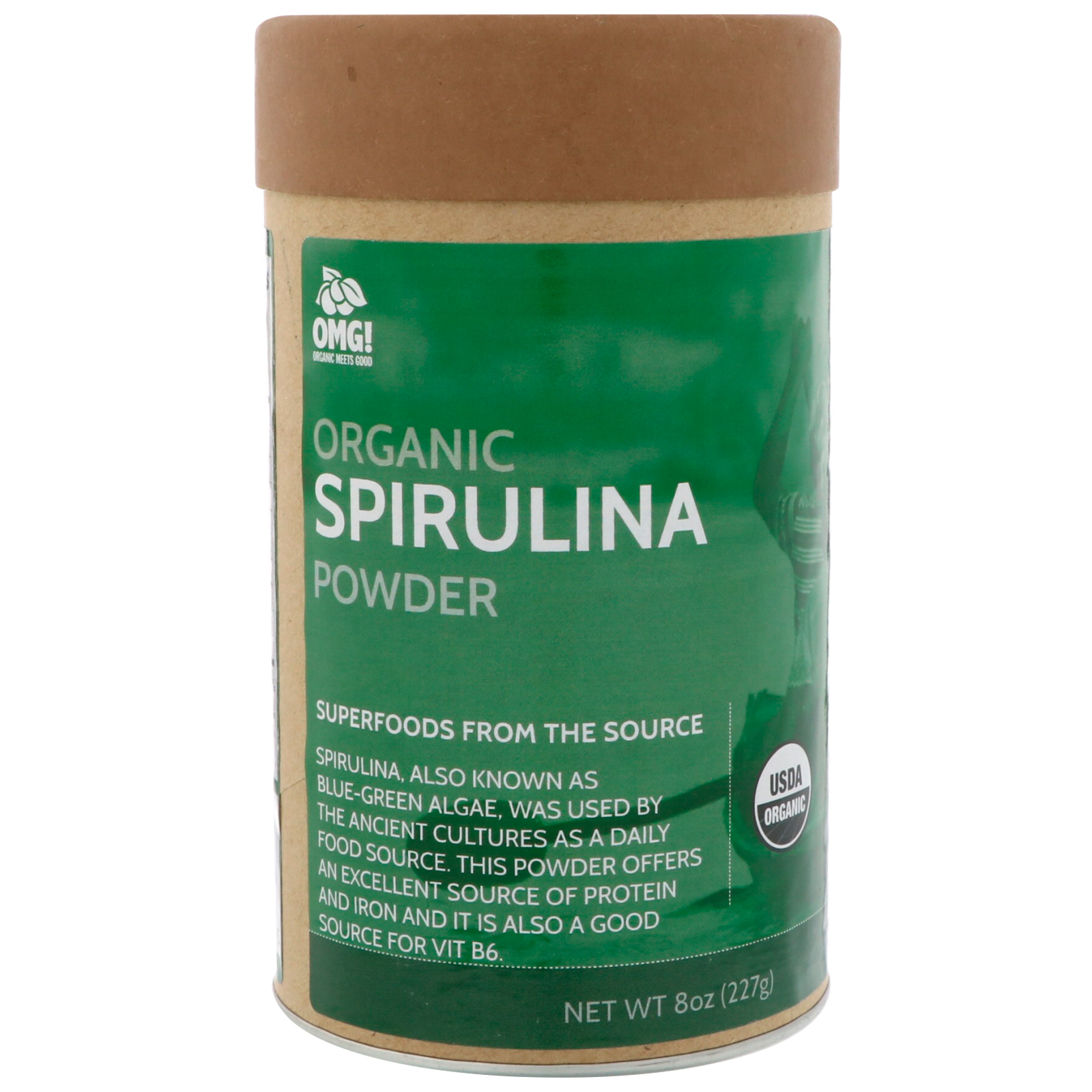 OMG! Food Company, LLC, Orgânico, Spirulina em Pó, 8 oz (227 g)