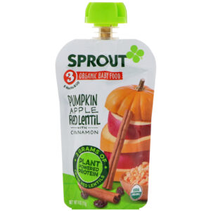 Sprout Organic, Alimento para Bebês, Etapa 3, Abóbora, Maçã, Lentilha Vermelha com Canela, 113 g (4 oz)