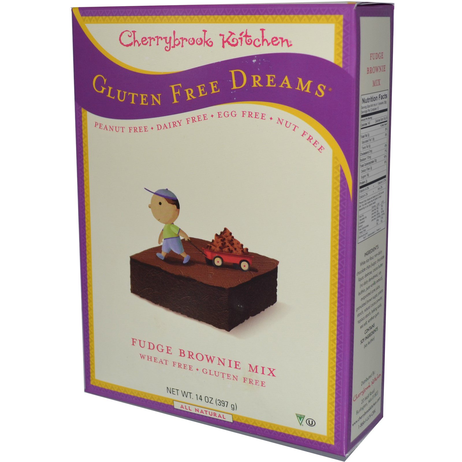 Cherrybrook Kitchen, Sonhos Livres de Glúten, Mistura para Brownie Fudge, 14 oz (397 g) - Imagem 2