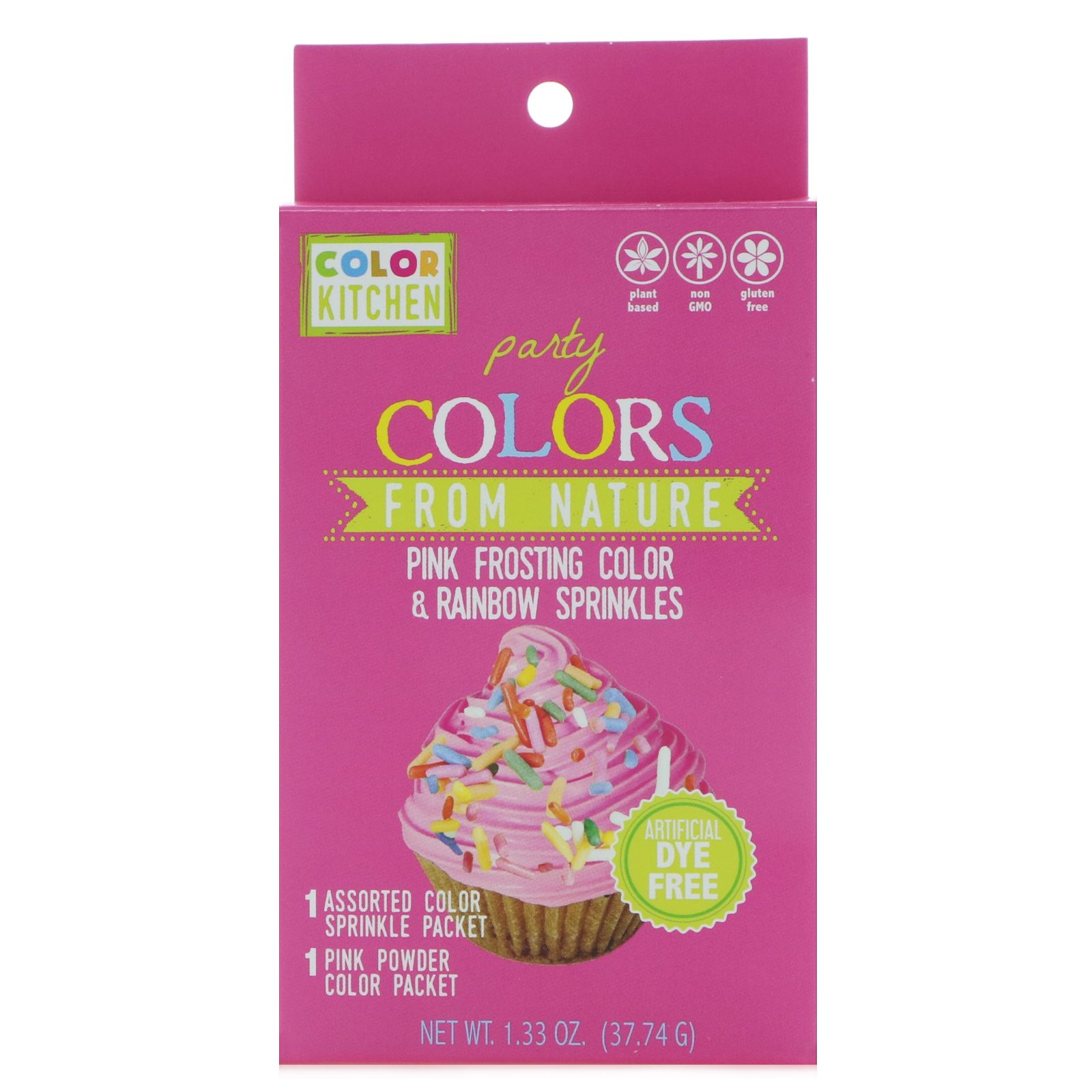 ColorKitchen, Party, Coresd da Natureza, Cobertora Rosa Polvilhada com Arco-Íris, 1.33 oz (37,74 g)