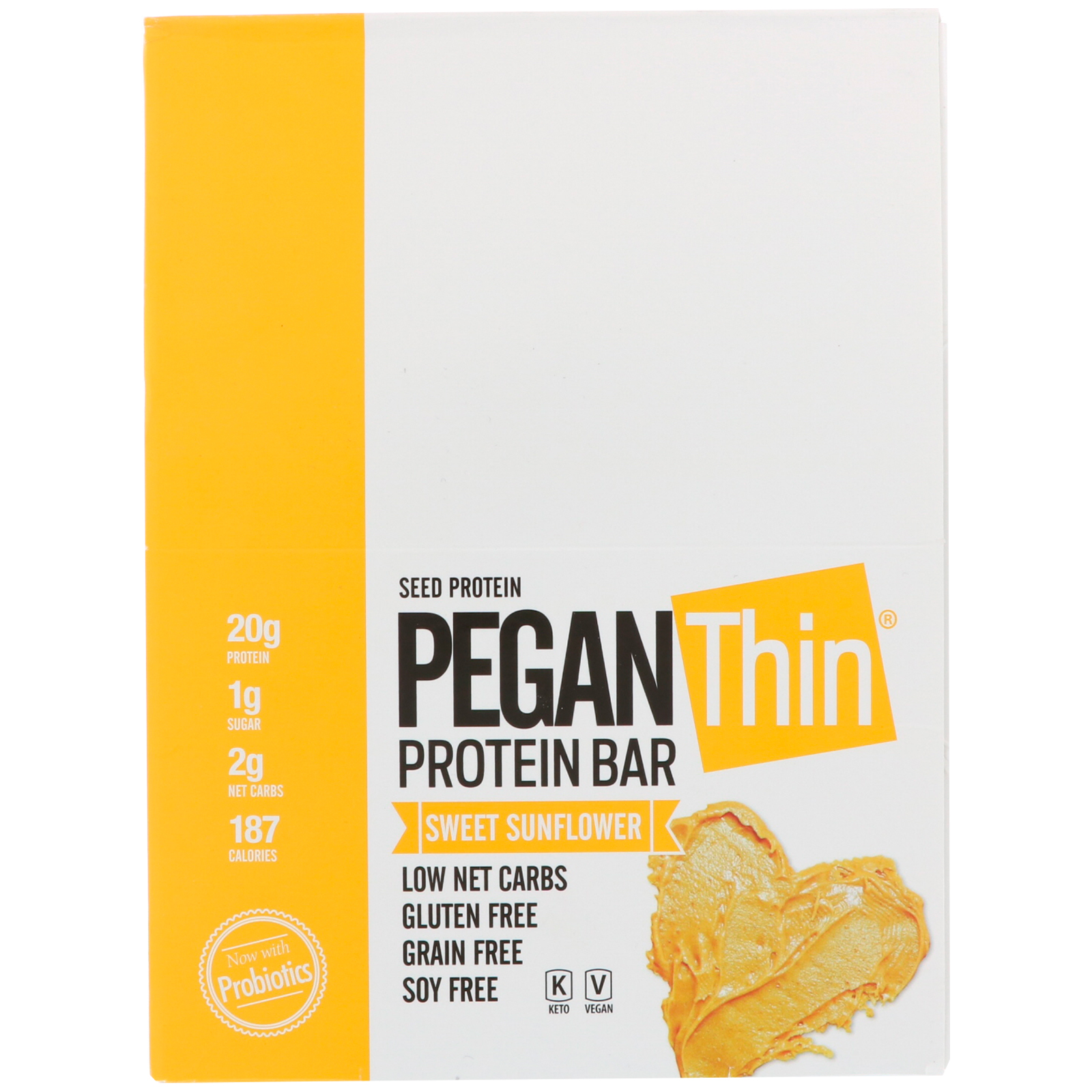 Julian Bakery, Pegan Thin Protein Bar, Sweet Sunflower, 12 Bars, 2.29 oz (65 g)