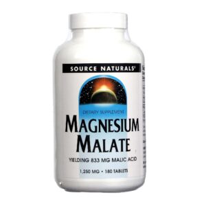 Malato de Magnésio 1250 mg Source Naturals 180 Tabletes